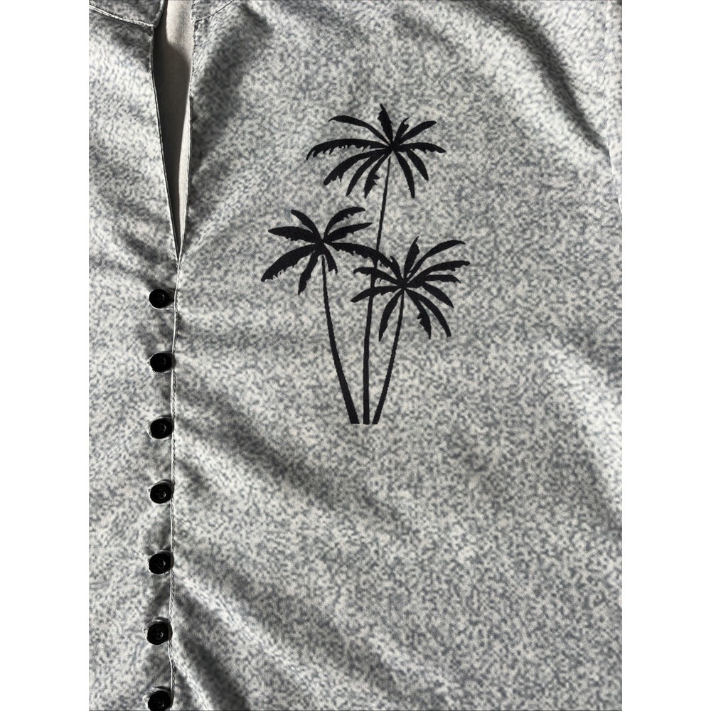 Ouku 2XL Hawaiian / Golf Shirt Men's Palm Trees Short Sleeve Polyester Cruise - Picture 3 of 9